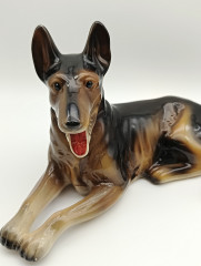 Статуэтка винтажная Cortendorf &quot;Лежащая собака&quot;, фарфор, 21.5 х 12 см, Германия, 1970-80гг.