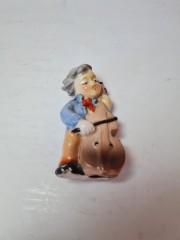 Винтажная фарфоровая фигурка  &quot;Музыкант с контрабасом&quot;, 5см x 9см, Япония, 1960-70гг. 