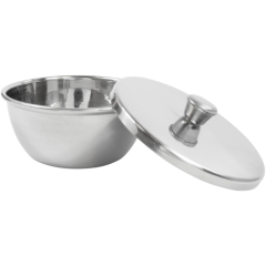 Golddachs Rasiernapf Edelstahl verchromt mit Deckel Чаша для бритья из хромированной нержавеющей стали с крышкой