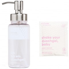 FUTURE STORIES Starterset Duschgel Pulver Kokos &amp; Tonka inkl. Pumpspender  Стартовый набор геля для душа в виде порошка кокоса и бобов тонка, включая дозатор с помпой