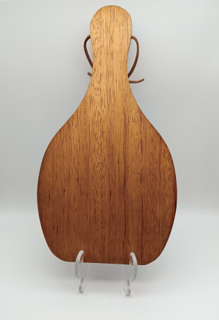 Разделочная доска винтажная Delft Blue (для сыра) "Мельница", с ножом, декор - фарфоровая плитка, ручная роспись, 28.5 х 15.5 см, Голландия, 1960-70гг.