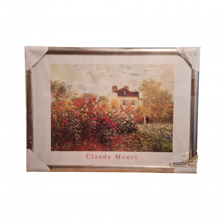 Картина-репродукция винтажная Клод Моне "Дом художника", в раме, 74 х 55 см, Германия, 1980-90гг.