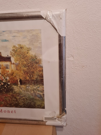 Картина-репродукция винтажная Клод Моне "Дом художника", в раме, 74 х 55 см, Германия, 1980-90гг.