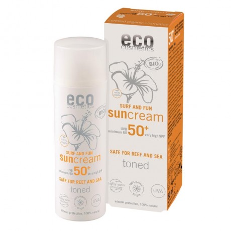 Eco Cosmetics Surf & Fun Sonnencreme LSF50 getont 50ml  Surf &amp; Fun солнцезащитный крем LSF50 тонированный 50мл