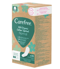 Carefree Slipeinlagen Organic Cotton Normal 30 St, Карефри Ежедневные прокладки из органического хлопка Normal 30шт, 10 упаковок (300 штук)