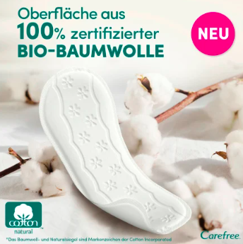 Carefree Slipeinlagen Organic Cotton Normal 30 St, Карефри Ежедневные прокладки из органического хлопка Normal 30шт, 10 упаковок (300 штук)