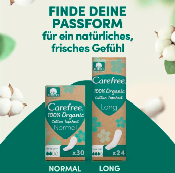 Carefree Slipeinlagen Organic Cotton Normal 30 St, Карефри Ежедневные прокладки из органического хлопка Normal 30шт, 10 упаковок (300 штук)