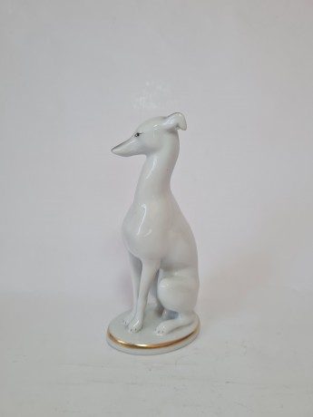 Статуэтка винтажная Rosenthal "Собака", фарфор с позолотой, 16 х 5,5 см, Германия, 1950-60гг.