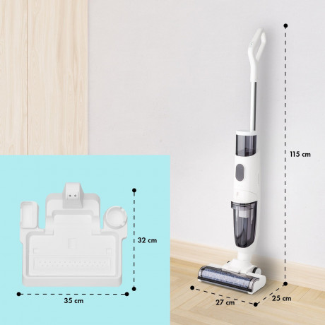 Klarstein Klarstein Akku-Hand-und Stielstaubsauger Caswell, 150 W, beutellos, Nass Trocken Sauger Akku Kabellos Beutellos LED 150  Беспроводной ручной и стержневой пылесос Klarstein Caswell, 150 Вт, без мешка, пылесос для влажной и сухой уборки, аккумулят