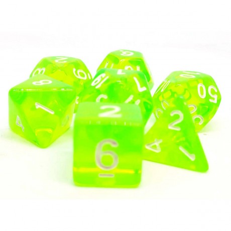 dice4friends 7-tlg. RPG Wurfelset Transparent : Lightgreen 7 шт. RPG Dice Set Прозрачный: Светло-зеленый