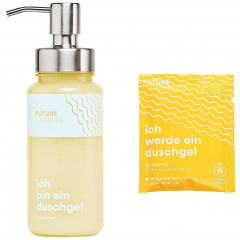 FUTURE STORIES Starterset Duschgel Pulver Mango &amp; Orange inkl. Pumpspender  Стартовый набор геля для душа в виде порошка манго и апельсина, включая дозатор с помпой