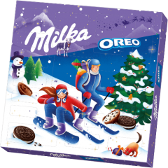 Milka Adventskalender Oreo 280g, Милка Орео Адвент-календарь 2025, 24 сладких сюрприза, 280 грамм