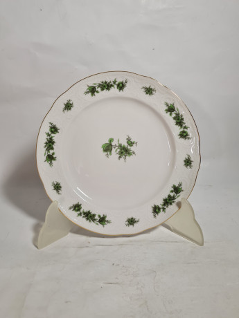 Чайное трио винтажное Seltmann Weiden Bavaria с зеленым ботаническим декором, фарфор, Германия, 1960-70гг.
