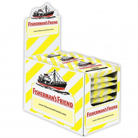 Fishermans Friend Menthol Pastillen Lemon no sugar - 24 x 25 g Фишерманс Френд, пастилки с лимоном, без сахара, коробка 24 шт x 25 г