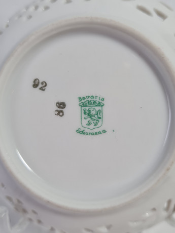 Тарелка декоративная винтажная Schumann Bavaria, вырубной фарфор, 10 см, Германия, 1960-70гг.