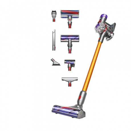 DYSON DYSON Akku-Hand-und Stielstaubsauger V8 Absolute, 425 W, Beutellos, 2 Bodendusen  5 weitere Zubehorteile  Беспроводной ручной пылесос DYSON V8 Absolute, 425 Вт, без мешка, 2 насадки для пола и 5 дополнительых аксессуаров