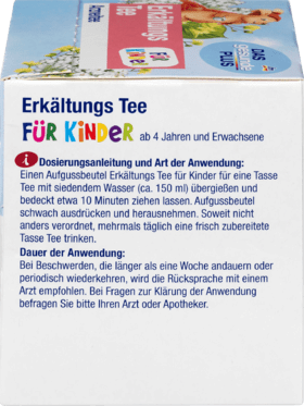 Mivolis Erkaltungs-Tee fur Kinder Чай детей при простуде, с липой и фенхелем, от 4-х лет, 12 пакетиков x 1,5 г