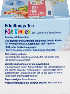 Mivolis Erkaltungs-Tee fur Kinder Чай детей при простуде, с липой и фенхелем, от 4-х лет, 12 пакетиков x 1,5 г