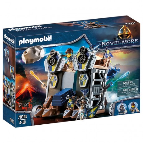 PLAYMOBIL 4er Set: 70220 Grosse Burg von Novelmore + 70391 Novelmore Mobile Katapultfestung + 70642 Novelmore Darios Zeppelin + 70671 3er Set Novelmore Ritter Набор из 4 предметов: 70220 Великий замок Новелмор + 70391 Крепость с мобильной катапультой Нове