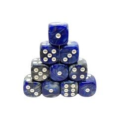 dice4friends 10-tlg. D6 Wurfelset Two Toned: Blue\/Black 10 шт. Набор игральных костей D6