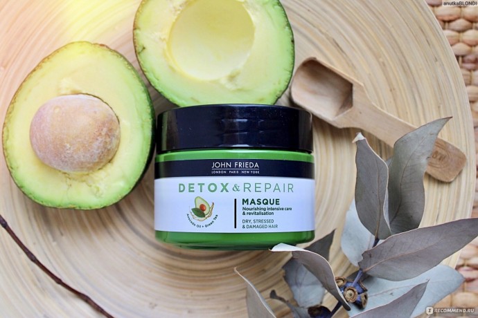 John Frieda Detox&Repair Mask, Джон Фрида Интенсивная Маска для волос с маслом авокадо Питание и восстановление, 250 мл