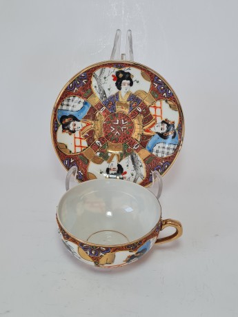 Японский фарфоровый сервиз для чайной церемонии,обильная позолота и  Япония, 1960гг.