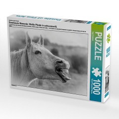 CALVENDO Puzzle CALVENDO Puzzle Emotionale Momente: Weisse Pferde in schwarzweiss. Пазл CALVENDO Пазл Эмоциональные моменты: белые лошади в черно-белом.