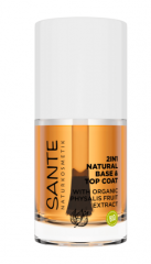 Sante Base & Topcoat 2in1 Natural Base & Top Coat, Санте Натуральная основа и верхнее покрытие для лака с органическим экстрактом плодов физалиса 10мл