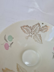 Z&amp;Co Tirschenreuth Bavaria Фарфоровое чайное трио с разноцветным рисунком и позолоченным декором, Германия, 1960-70гг.