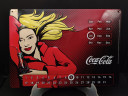 Календарь настенный винтажный Coca Cola, яркий декор в стиле поп-арт, металл, 29.5 21 см, Германия, 1990-2000 гг.