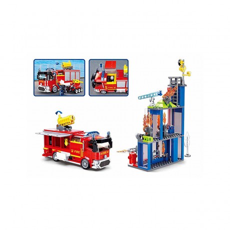 Sluban Klemmbausteine Feuerwehr Ubungsgelande (585 Teile) Учебный полигон пожарной части (585 частей)