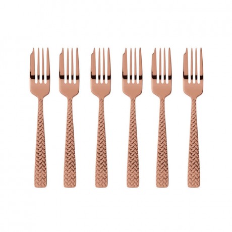 Sambonet Sambonet Cortina - Edelstahl / PVD Kupfer Kuchengabel Set 6-tlg. Sambonet Cortina - набор вилок для торта из нержавеющей стали / меди с PVD-покрытием, 6 шт.