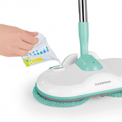 CLEANmaxx CLEANmaxx Akku-Wischmopp Akku-Spray-Mopp, 30 W, 360° Rotation turkis/weiss  Беспроводная швабра CLEANmaxx, беспроводная швабра с распылителем, 30 Вт, вращение на 360°, бирюзовый/белый