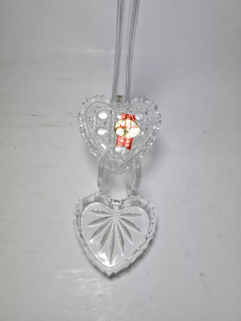 Шкатулка винтажная Anna Hutte в виде сердечка, хрусталь, 7 x 6,5 см, Германия, 1960-70гг.
