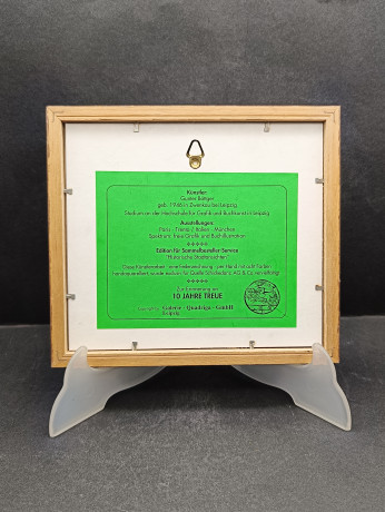 Картина винтажная Gunter Bottger "Вид из дома Дюрера и замок Кайзербург (Нюрнберг)", цветная графика, в раме, 18.5 х 16.5, Германия, 1980-90гг.