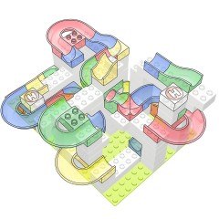 Hubelino 60-teiliges weisses Bausteine Set Набор из 60 белых строительных блоков