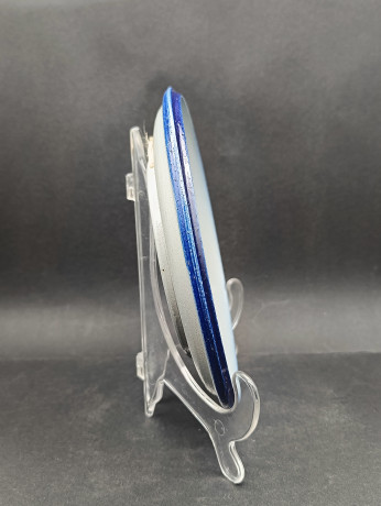 Тарелка декоративная винтажная Wico "Триер" в бежево-синих тонах, керамика, 19 см, Германия, 1960-70гг.