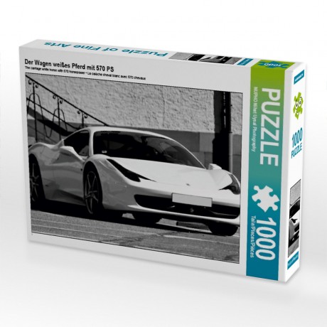 CALVENDO Puzzle CALVENDO Puzzle Der Wagen weisses Pferd mit 570 PS Пазл CALVENDO Puzzle Повозка белого коня с 570 л.с.