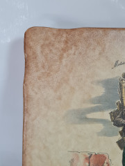 Керамическая винтажная картина &quot;Окрестности Парижа. Торговец рыбой&quot;, 20 x 20 см, Италия, 1960-1970гг.