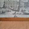 Картина винтажная "Вид на Отель де Виль", в раме, графика, 90,5 x 66 см, Германия, 1960-70гг.