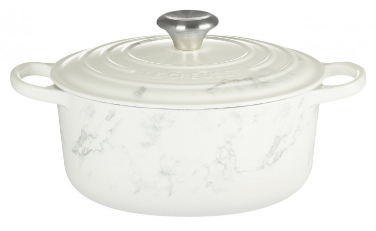Le Creuset LE CREUSET Br\u00e4ter 24 cm White Marble SIGNATURE Weiss LE CREUSET Br&gt;4ter 24 см Белый Мрамор SIGNATURE