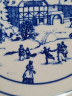 Тарелка декоративная винтажная Hutschenreuther "Зимний дворик с катком" с синим принтом, фарфор, 20 см, Германия, 1960-70гг.