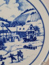 Тарелка декоративная винтажная Hutschenreuther "Зимний дворик с катком" с синим принтом, фарфор, 20 см, Германия, 1960-70гг.