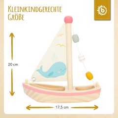 bieco Kinder Boot Spielzeug Holz 20x18 cm Badewannenspielzeug Wasserspielzeug Badespass Badespielzeug Детская игрушка-лодочка из дерева 20x18 см