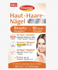 Schaebens Haut & Haare & Nagel Шебенс Капсулы Для кожи + Для волос + Для ногтей, 30 шт