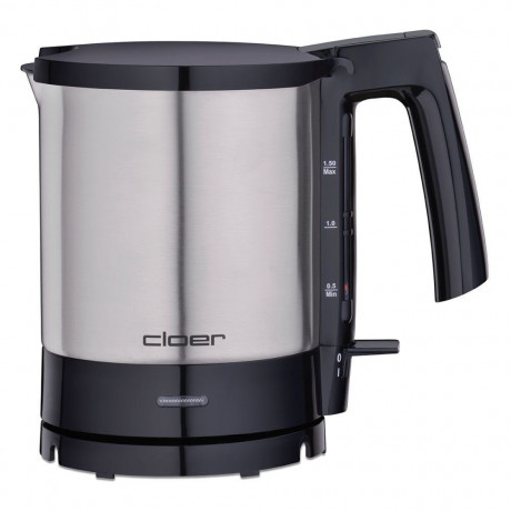 Cloer Cloer Wasserkocher 4710 1,7 L aus Edelstahl Silber/Schwarz  Чайник Cloer 4710 1,7 л из нержавеющей стали серебристый/черный