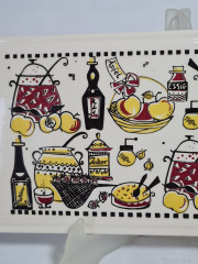 Поднос винтажный Staffet / Limburg с ручками, керамика, 36 х 15 см, Германия, 1970-80гг.