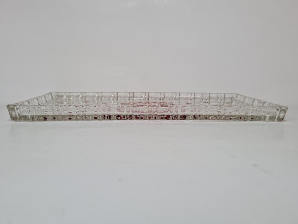 Блюдо винтажное "Красные сердечки" для закусок, прямоуг., 33.5 x 15 см,  Германия, 1960-70гг.