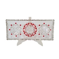 Блюдо винтажное &quot;Красные сердечки&quot; для закусок, прямоуг., 33.5 x 15 см,  Германия, 1960-70гг.