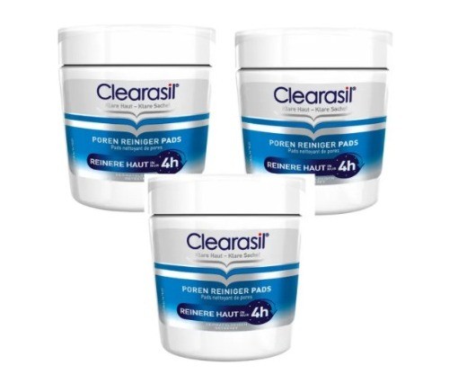 Clearasil Pads Poren Reiniger Средство для очищения лица, диски, Набор 3 упаковки x 65 шт. 
